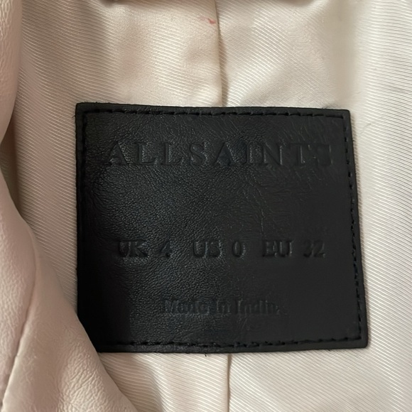 AllSaints Dalby Biker Leather Jacket- 0 - Picture 5 of 13